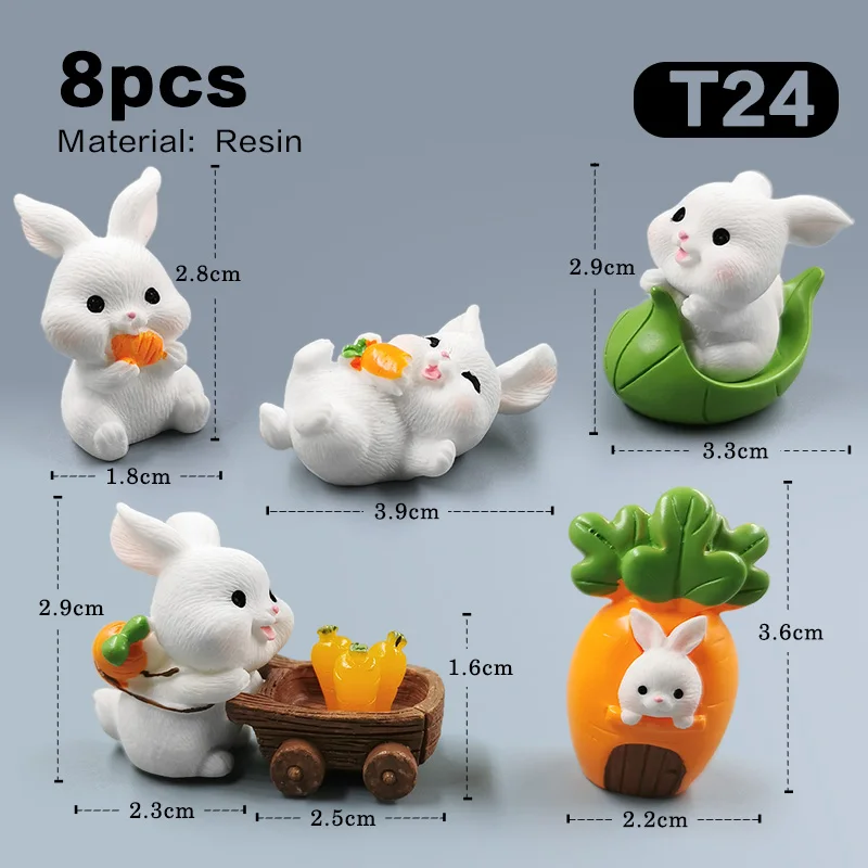 2026 Easter New Rabbit Cute Boat Carrot Figurine DIY Home Kawaii Room Decor Miniature Fairy Garden Decoration Accessories Modern