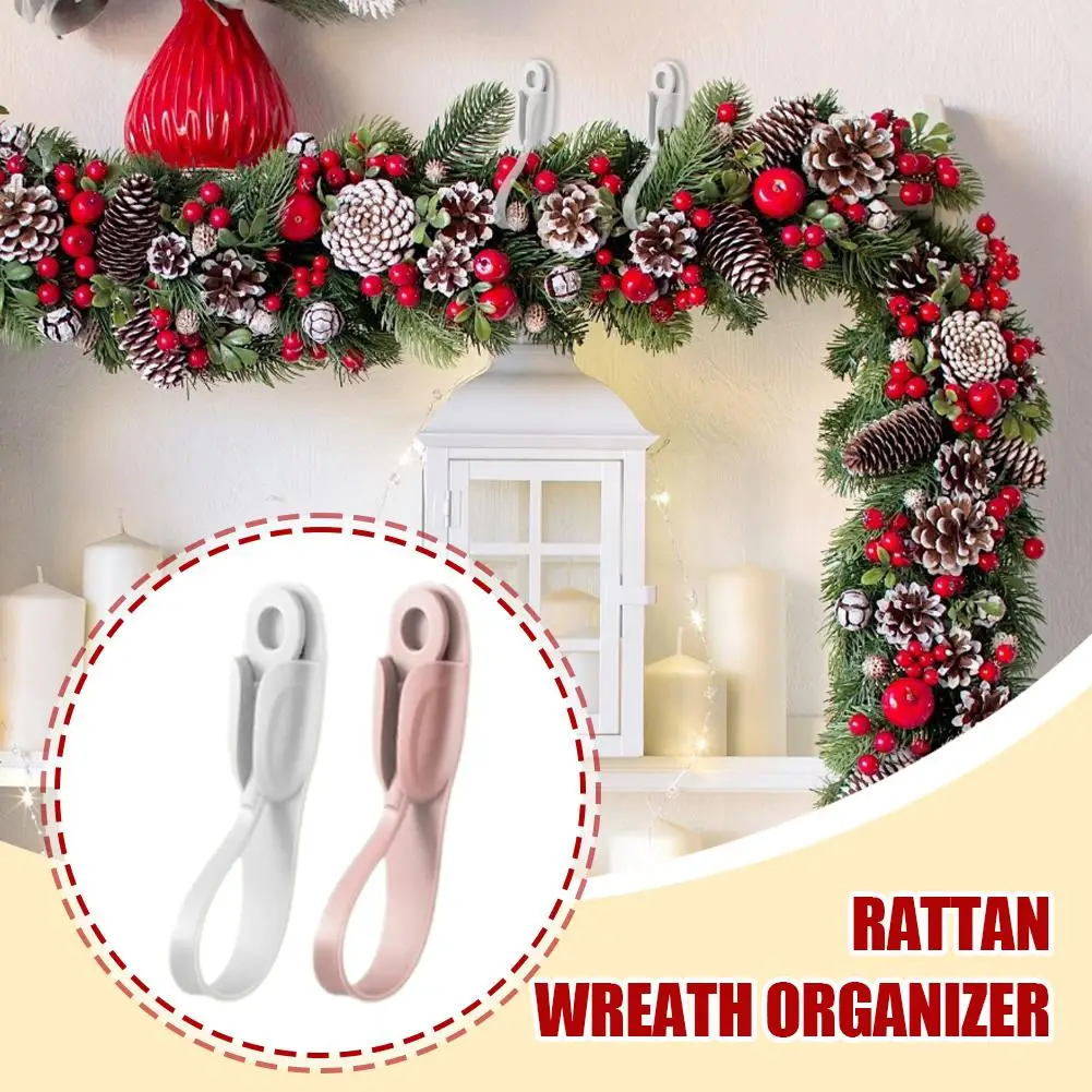 12 Pcs Christmas Garland Ties Reusable Silicone Stocking Hangers For Mantel, Wreaths, Fireplace,Stairways & Banisters T3W5