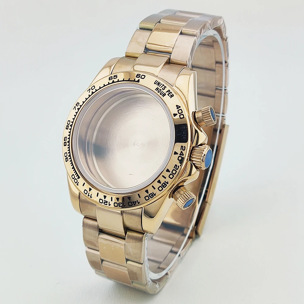 حافظة ساعة 39.3 ملم vk63 حافظة من الزجاج الياقوت المقاوم للصدأ ملحقات ساعة تناسب حافظة حركة vk63