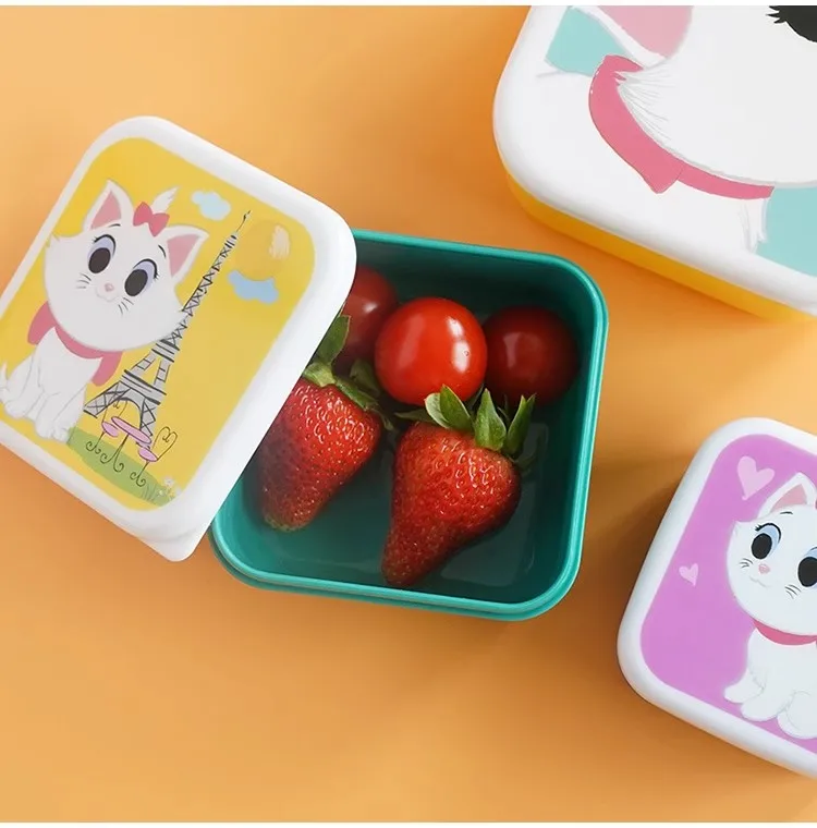 Nette Cartoon Tier Muster Bento Box kinder Tragbare Obst Box Kinder Mini Snack Box Lunch Box 4 teile/satz – Detail 5
