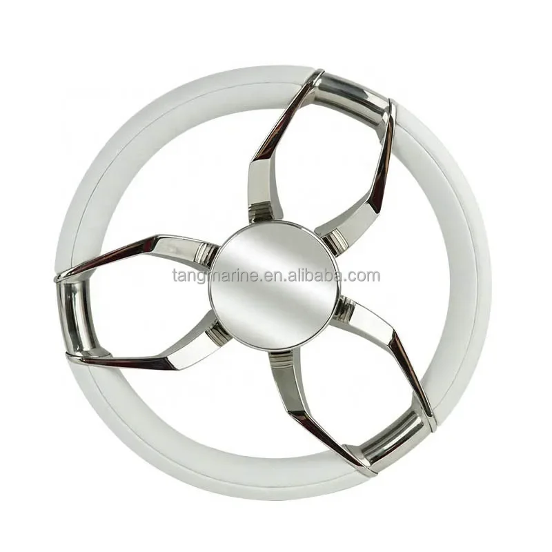 Marine 316 Stainless Steel And Leather Material Boat Steering Wheel