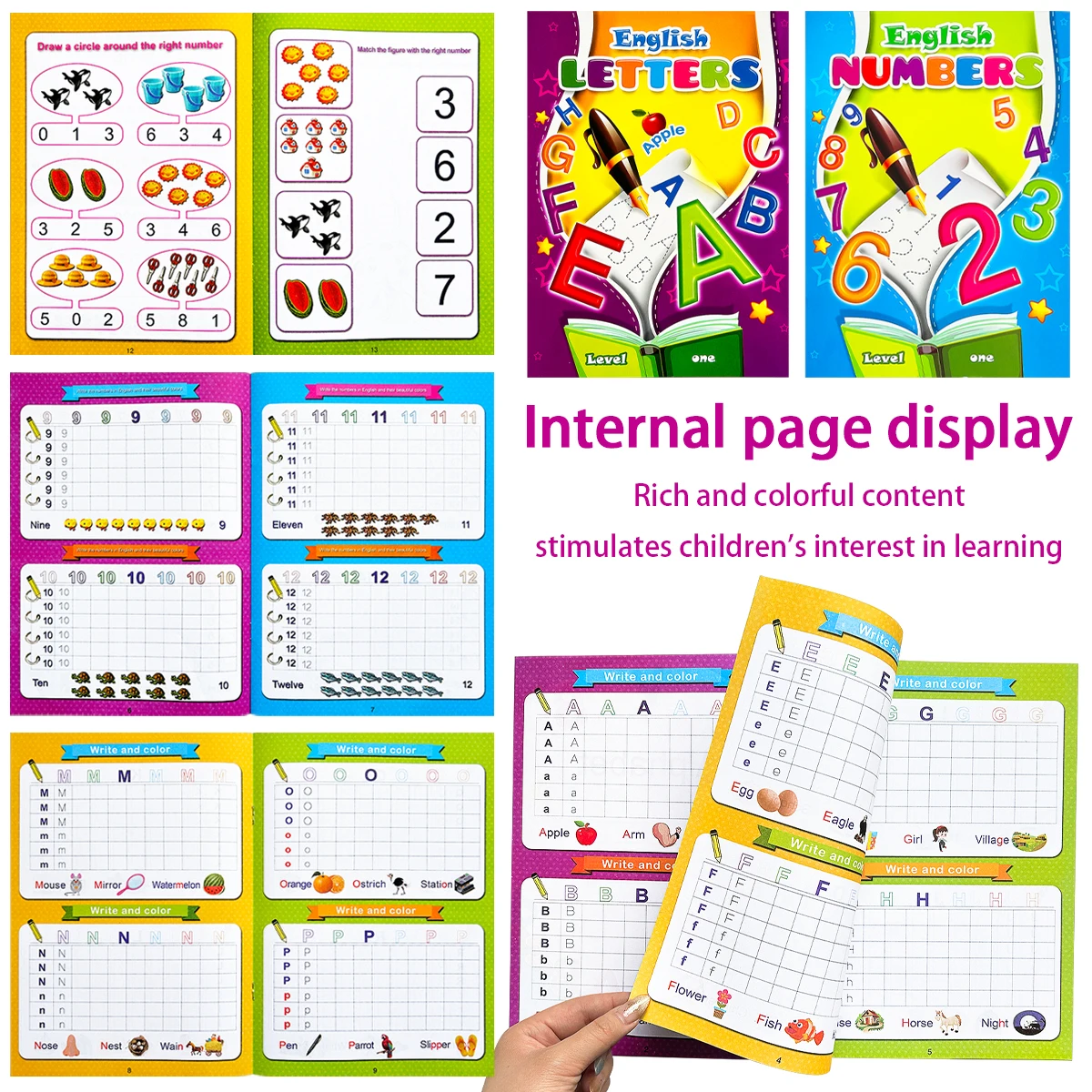 Educational English Workbook for Kids | Learn Letters & Numbers | Colorful & Fun Exercises | Level - one Learning Material