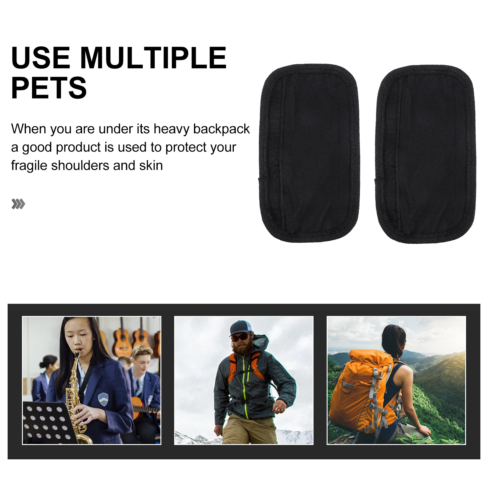 

Soft Shoulder Strap Pad for Backpacks Guitar Bags Lightweight Cushion Pads Replacement Comfortable Reduces Pressure on Shoulders