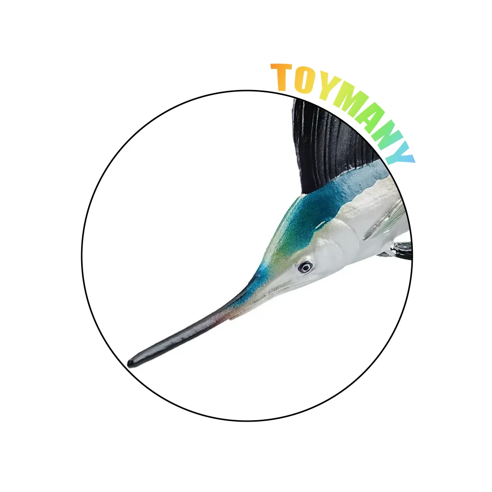 Toymany Simulazione Pesce vela Oceano Modello animale Giocattolo Mini Figure Bambole Action Figurine Giocattoli Regalo per bambini Decorazione torta