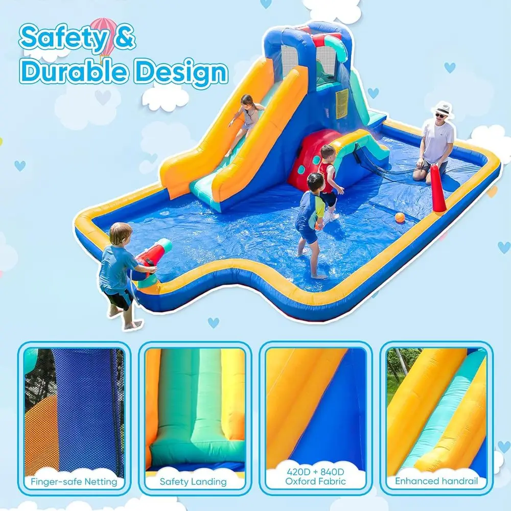 Maison de rebond, château gonflable avec toboggan pour intérieur/extérieur, château Iatable avec mur d'escalade, souffleur d'air, piscine d'eau pour enfants, 203