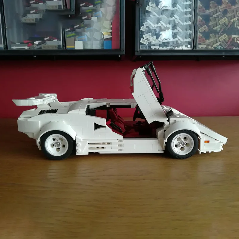 1308 قطعة MOC لامبورغينيز Countach QV الخالق نموذج اللبنات لعبة الهندسة المعمارية لتقوم بها بنفسك هدية الكريسماس فكرة التعليم للأطفال #5