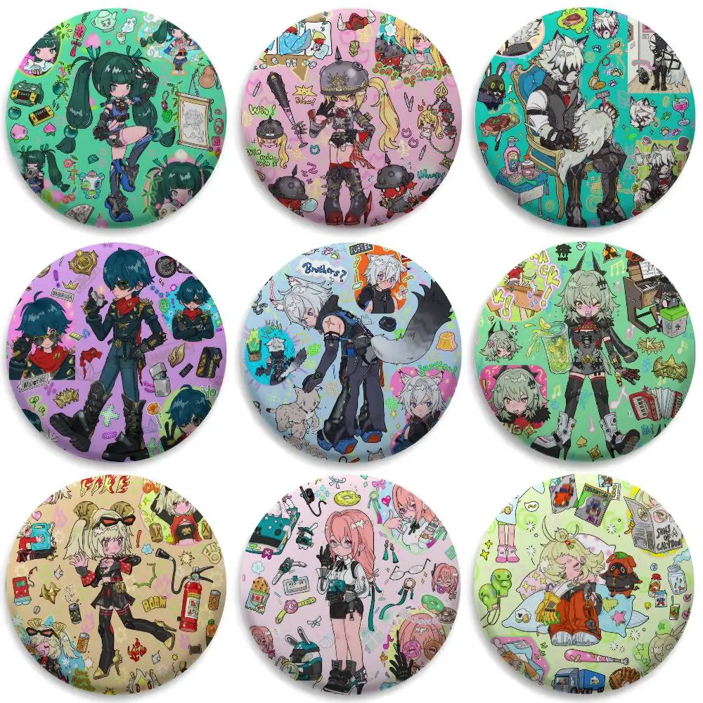 

Zenless Zone Zero Planner Badges Round Exquisite Badge Brooches Creative Pins For Clothes Hat Backpack Gift Accessories