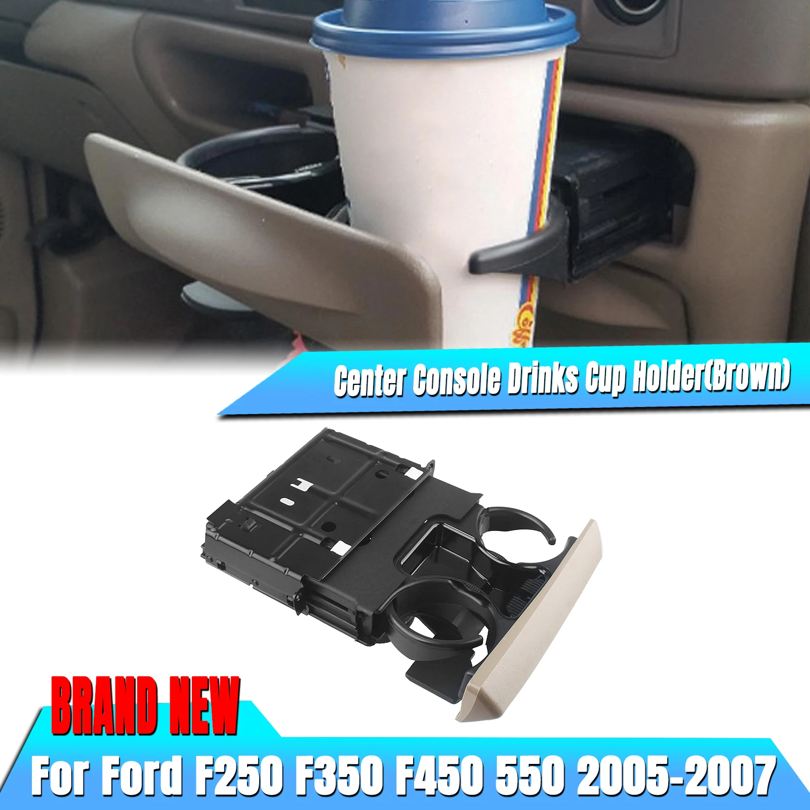 Inner Console Water Cup Holder Drinks Bracket For Ford F250 F350 F450 F550 2005-2007