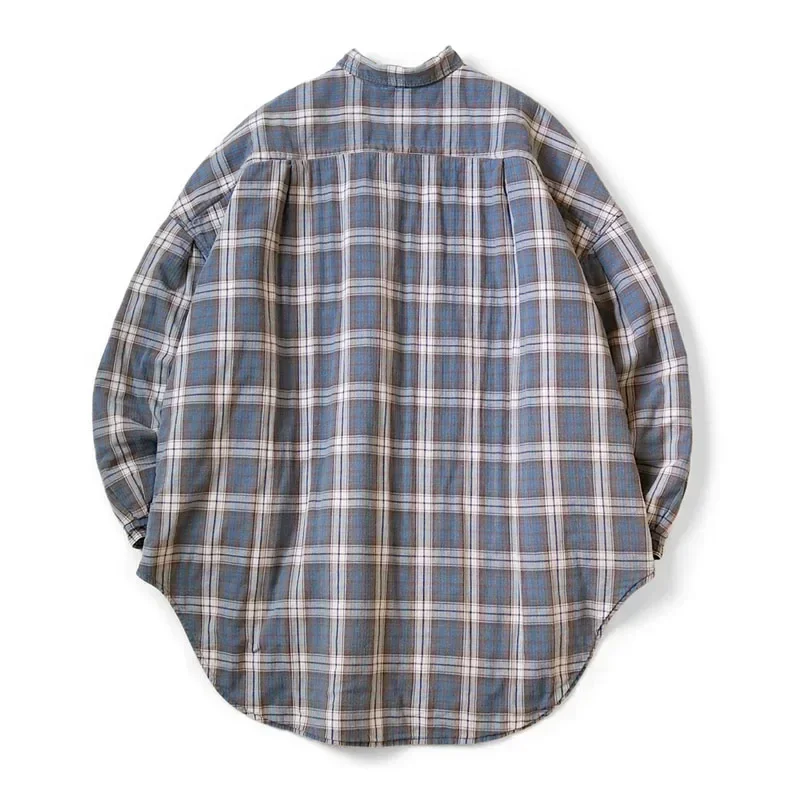 Japan 23AW KAPITAL Hirata and Hiroshi Casual Warm Plaid Mid Length Loose Fitting Cotton Jacket with Long Sleeves Shirt Coat