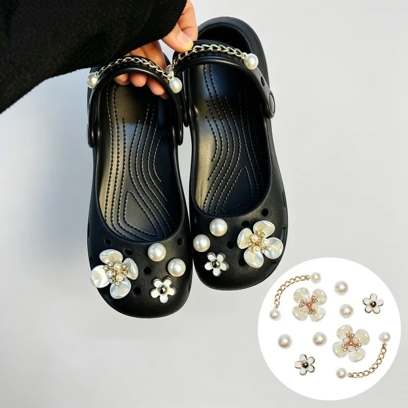 Sweet Cute Girl Ballet Clogs Charms Sets 2026 Pearls Flowers Diy Shoe Decorations Fashion Rhinestone for Hole Shoes Accessories