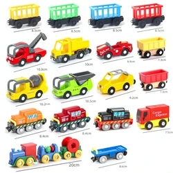 Auto giocattolo magnetica ingegneria veicolo trasporto auto, Rail Car compatibile con binari del treno in legno varietà di stili sono disponibili