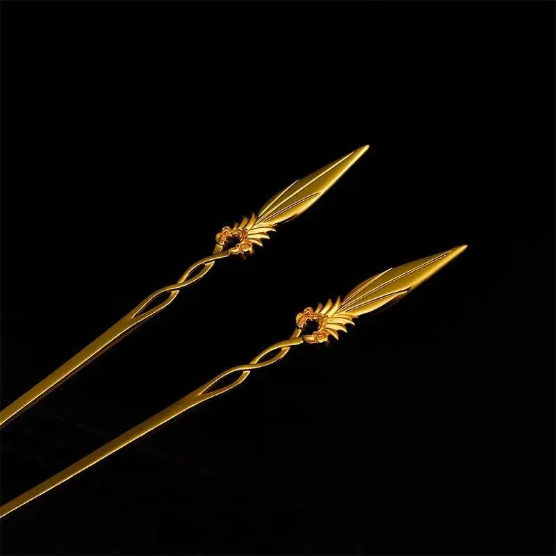 

Женские позолоченные нишевые дизайнерские легкие роскошные золотые аксессуары для волос Hanfu, винтажная заколка для волос в древнем стиле