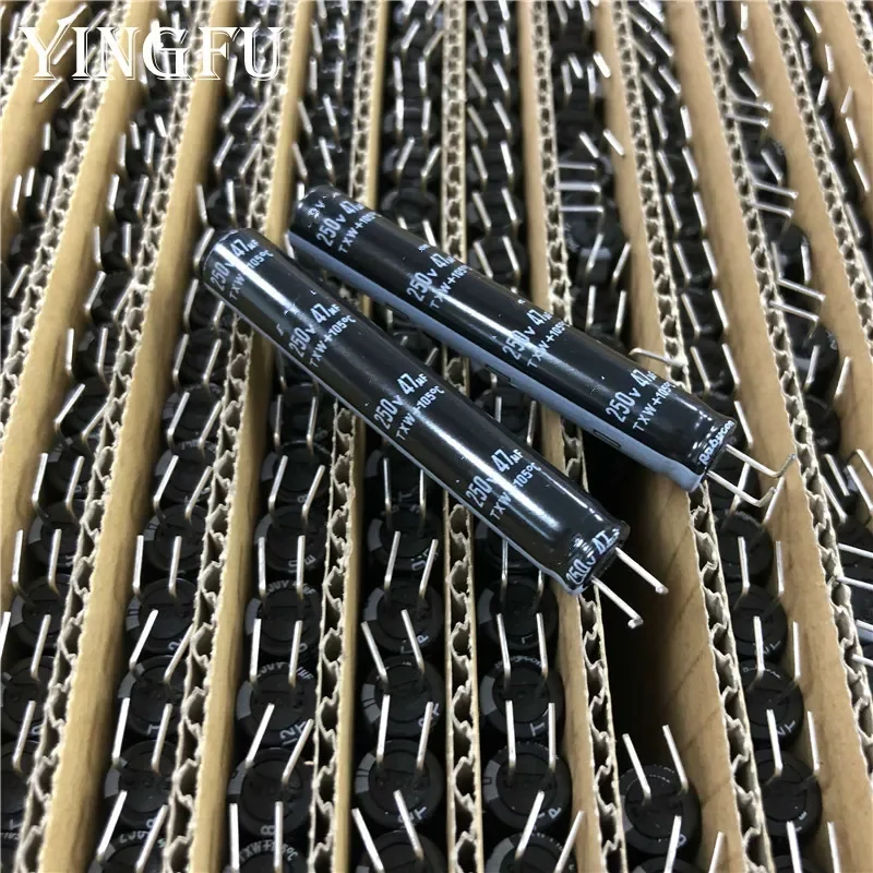 10 uds/100 Uds 47uF 250V Rubycon TXW serie 8x50mm larga vida útil 250V47uF para LCD/TV condensador electrolítico de aluminio