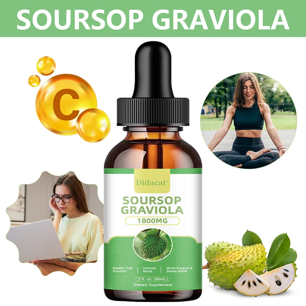 

Pure Organic Soursop Extract,Soursop Bitters Liquid Drops,Immune Boost,Relax,Liver and Sleep,Sugar,Gluten Free,Natural Flavor
