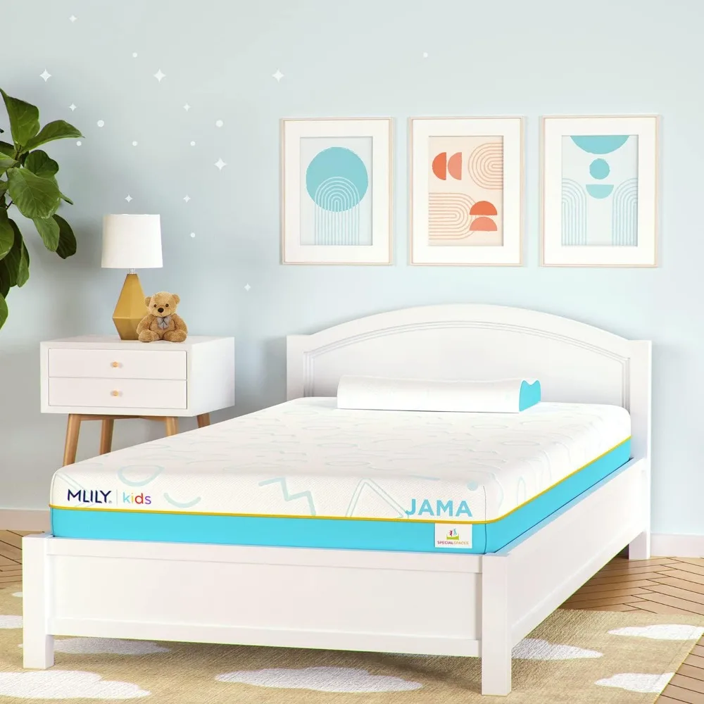 

7 Inch Twin Mattress for Kids, Memory Foam Bunk Bed Mattress in a Box Made in USA CertiPUR-US Certified, Medium Firm Trundle, B
