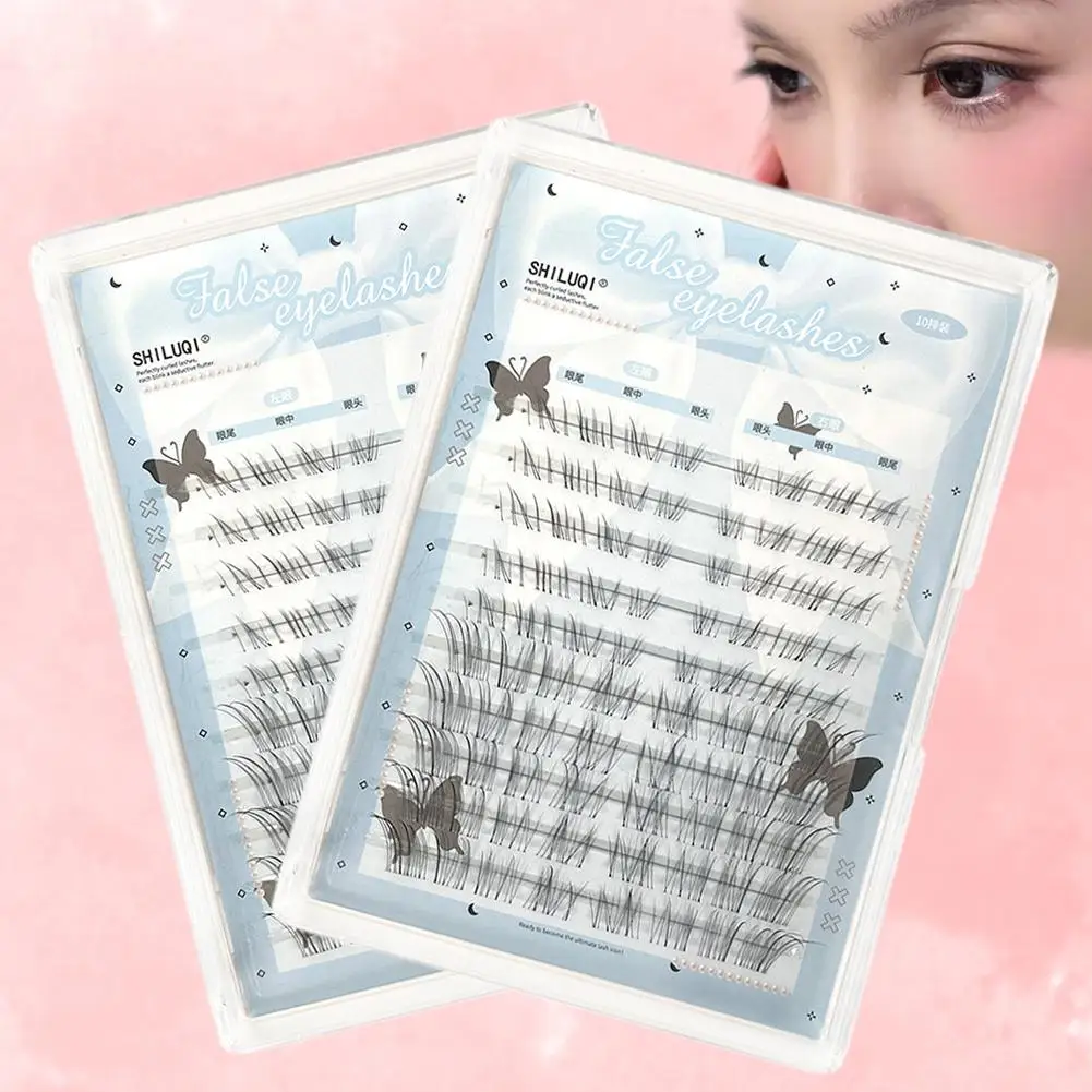 접착제 필요 없음 혼합 인조 속눈썹 셀프 접착 클러스터 개별 자연스러운 볼륨 컬 DIY 속눈썹 연장 메이크업 도구