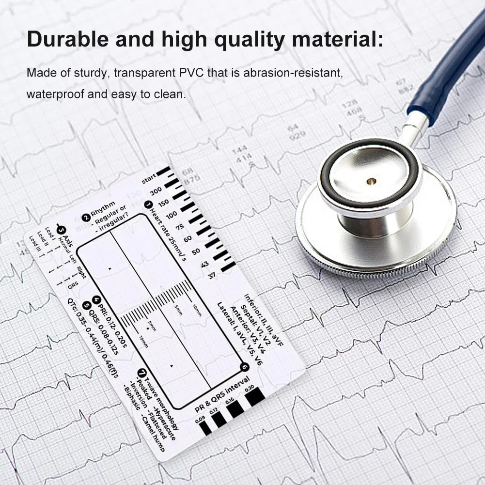 

Ecg 7-step Ruler Ecg/ekg 7-step Ruler Card Portable Pocket Ecg Ekg Caliper With Protective Sheath A 7 Step Plan Evaluation Tool