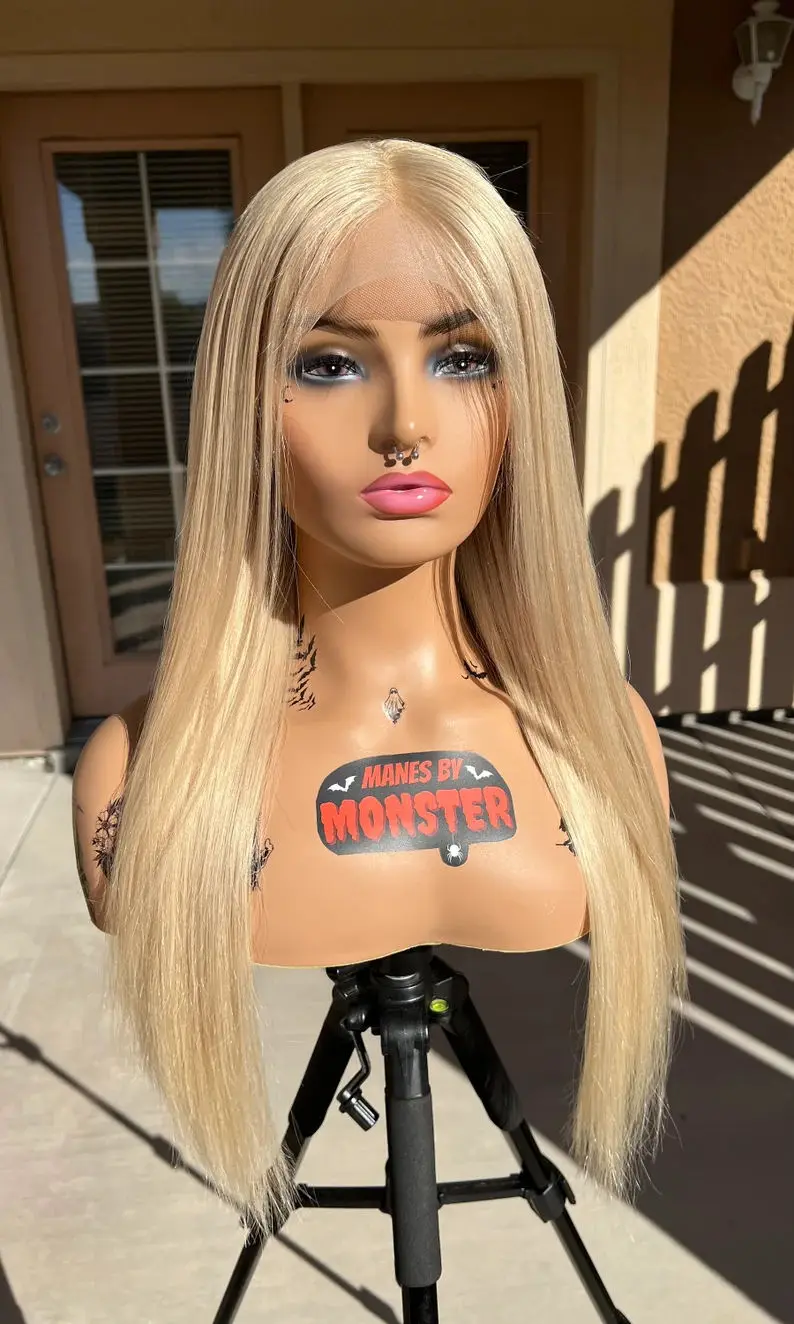 متنوعة الطبيعية مستقيم الاصطناعية الدانتيل الباروكات مرونة طويلة طول أشقر فاتح المرأة شعر مستعار امرأة سمراء الألياف غلويليس الباروكات #4