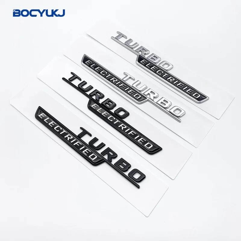 Turbo-ELECTRIFIED ABS Car Decoration Stickers For Mercedes-Benz AMG A B C E G W S Class GL Nameplate Emblem Exterior Accessories