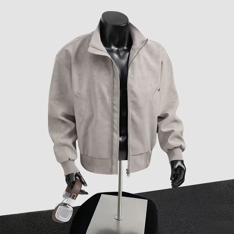 

Мужская свободная рабочая одежда в стиле ретро с воротником-стойкой American Sle Haome, теплое молодежное пальто из искусственной кожи