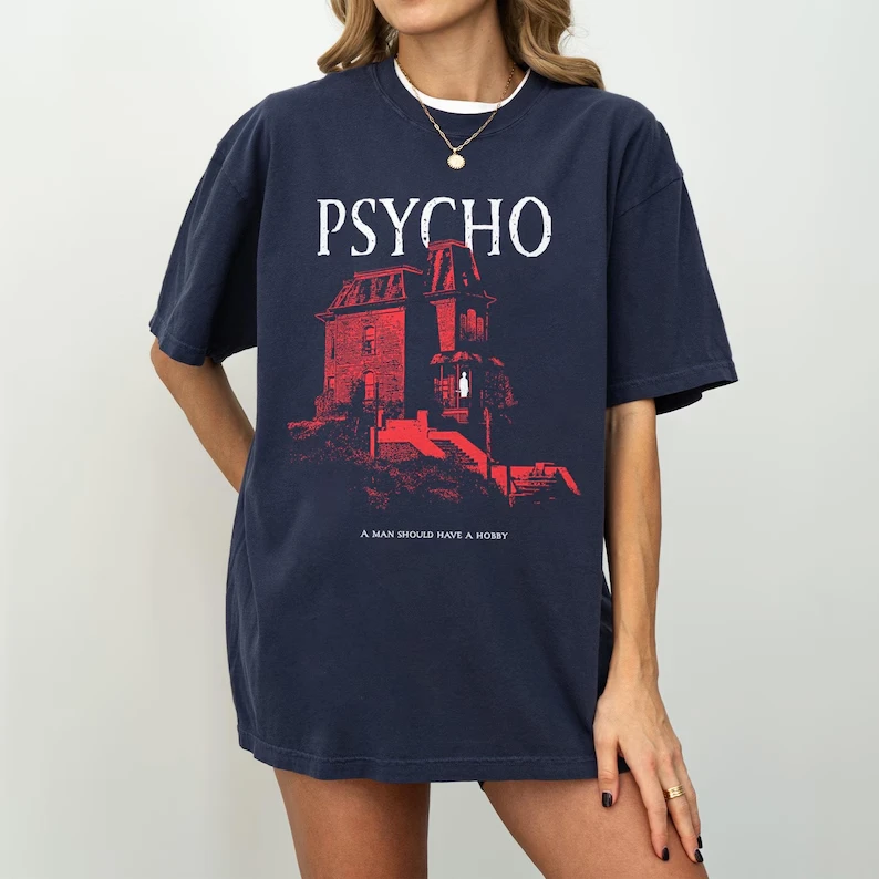 Psycho Movie Bates Motel T-Shirt – Cult Classic Horror Cinema Tee Vintage T Shirt