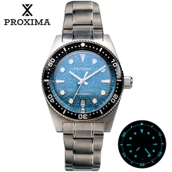 PROXIMA Vintage Automatic Mechanical PX1680-2BN Sports Diving Watch SW200 Movement Superluminova Ice Face Sapphire Glasses