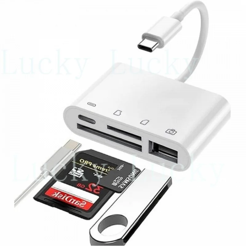 f  for  FLEAVER 4 in 1 USB C Camera Memory Card Reader Type C SD TF Card Reader Adapter