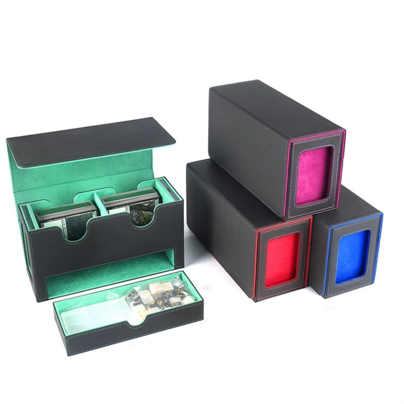 Portable Game Magnetic Card Storage Box, Drawer Storage Box With Viewing Window,Card Holder For Magic Game Cards