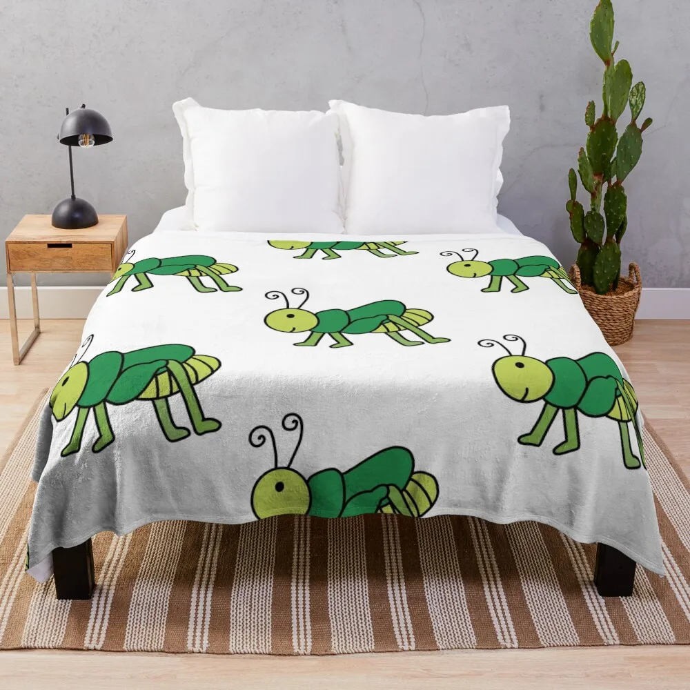 Cute grasshopper Throw Blanket Plush Sofas christmas decoration Blankets