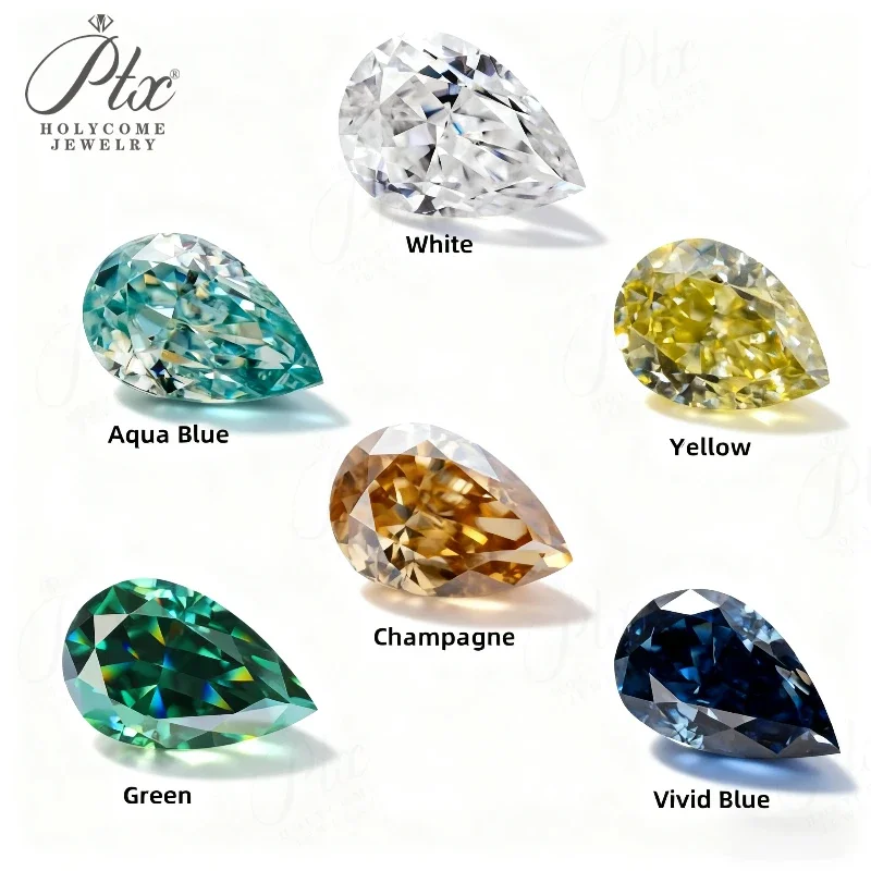 

Разноцветный муассанит в форме груши, измельченный лед, свободные драгоценные камни для ювелирных изделий, колец, серег, ожерелий и подарков