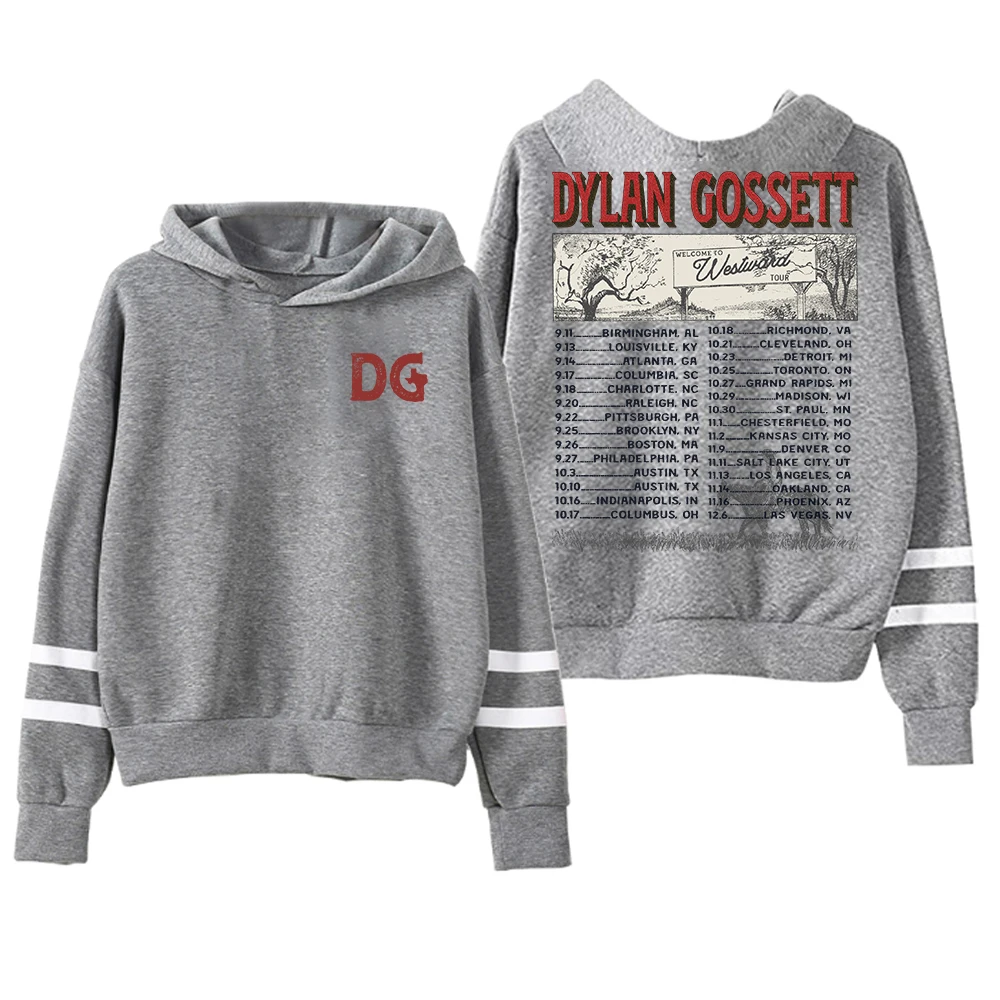سترة GF Dylan Gossett The Westward Tour 2025 بغطاء للرأس بدون جيوب وقضبان متوازية وأكمام ملابس الشارع الشهير للنساء والرجال مع قلنسوة