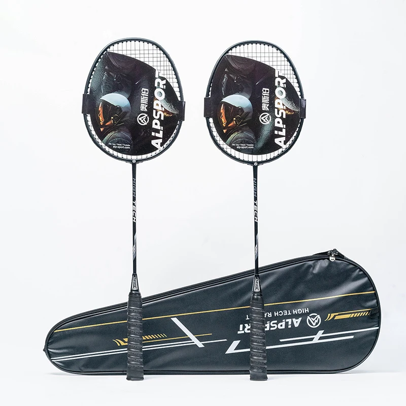 

ALP RR 6U G4 Graphite Carbon Fiber Badminton Racket Ultra Light Durable for Men Women Pro Training with Leather Bag