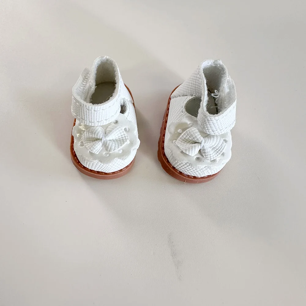 Sepatu Kulit Boneka Untuk Sepatu Busur Labubu untuk Sepatu Jari Boneka Katun Labubu 17cm