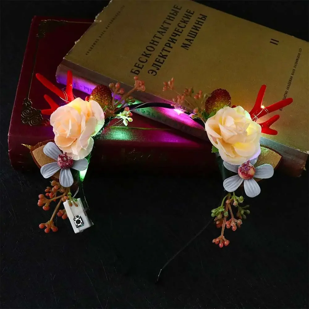 Decoration LED light Toy Photo Props Party Decorations Women Hair Wear Elk Ears Headband Fairy Deer Ear Glowing Headband