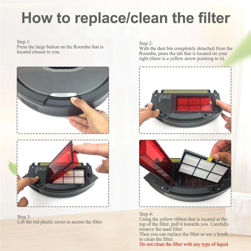 ABUS-لملحقات Irobot Roomba 860 865 866 870 871 980 960 966 981 ملحقات مرشح فرشاة المكنسة الكهربائية