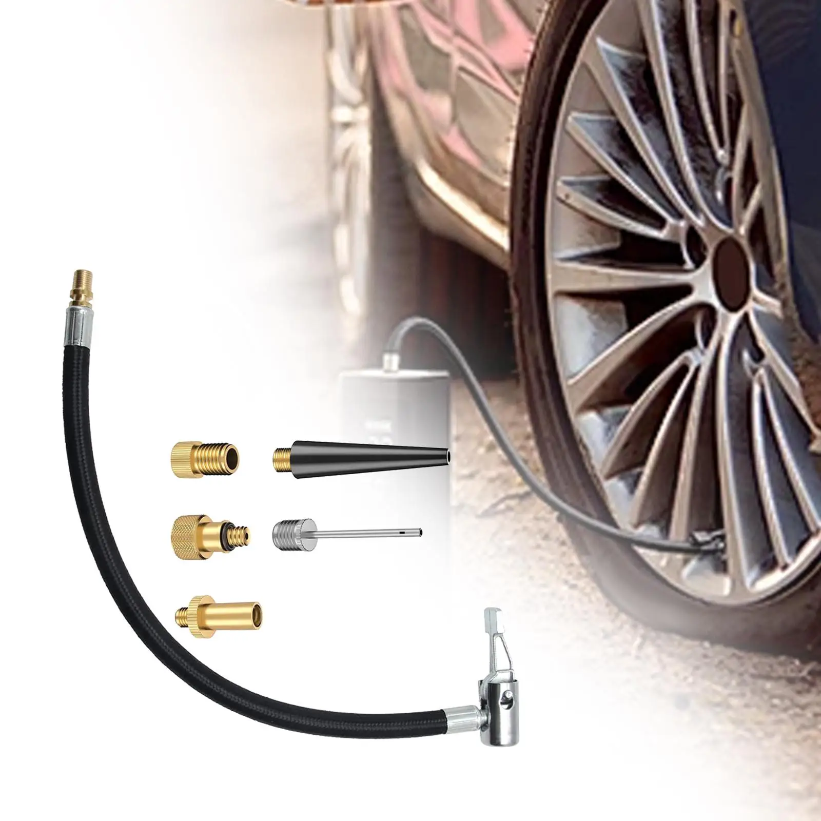 Tuyau d'extension de gonfleur de pompe à air, dégagement d'air rapide, tuyau d'extension de remplacement pour vélos, pompe à bagages, véhicule, voiture, moto