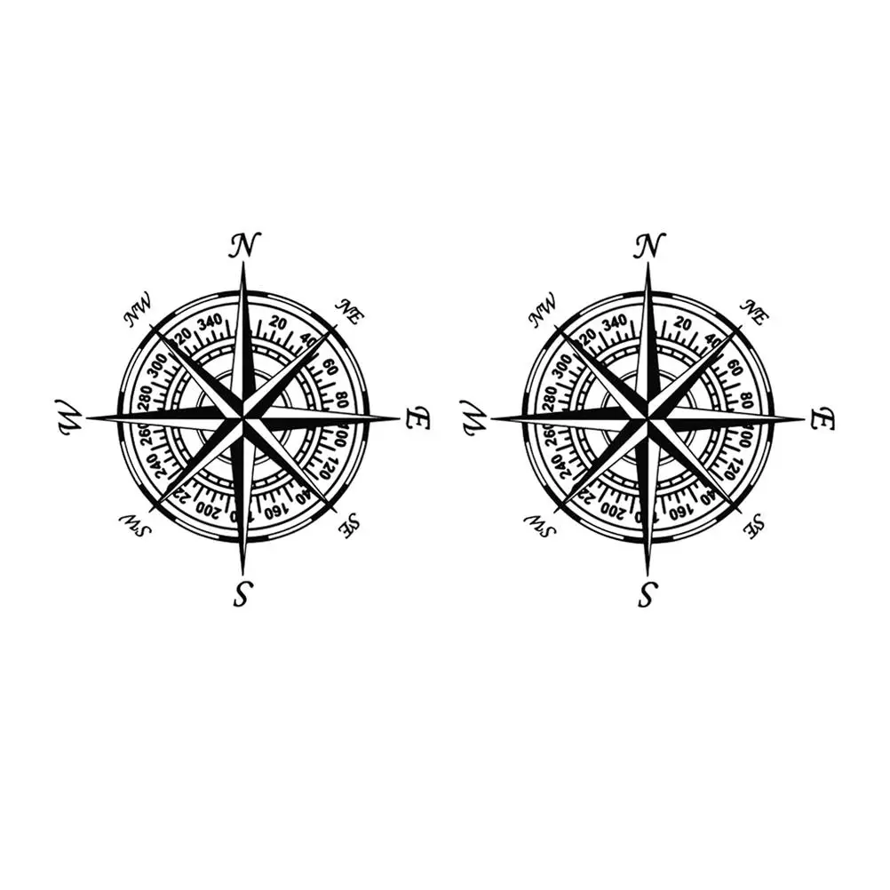 

2 Pcs Compass Bumper Stickers Car Decorations Delicate Decals Fashionable Decorative