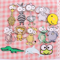 1Pcs Animal Chick Monkey Zebra Elephant Dolphin Giraffe Icons Badge Pins Button Badge Backpack Clothes Hat Decor Halloween Gift