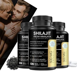 Золотая чистая Гималайская добавка Shilajit с женьшенем и гумиком, 50% фульвовая кислота и 85 + минералов для развития мозга и энергетики