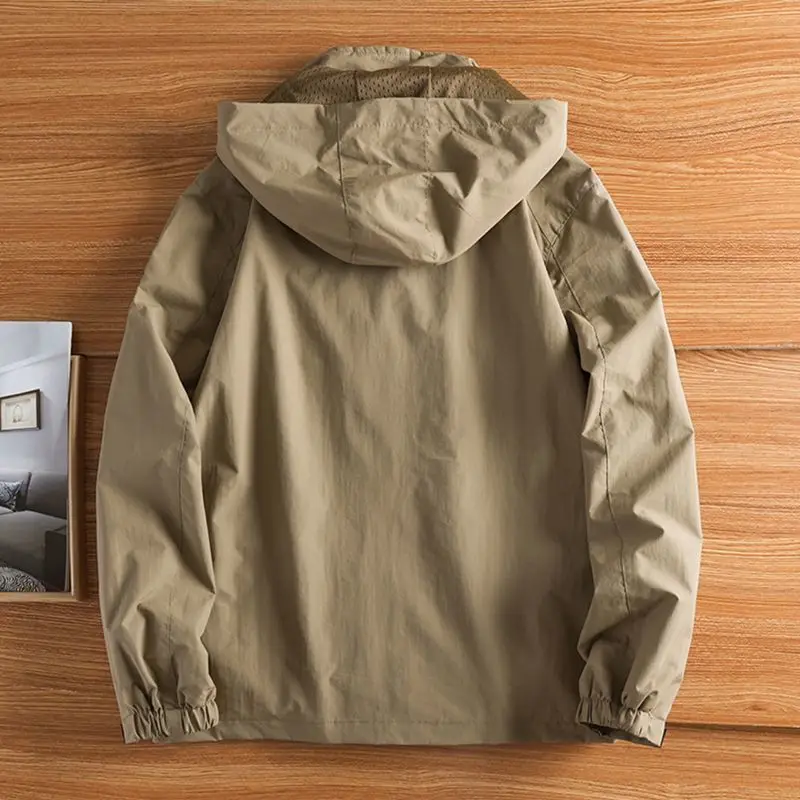 Casual Loose Men's Jacket Spring Autumn Outdoor Sportswear Fleece Lined Windproof Breathable Youth Trendy Standard Fit Coat