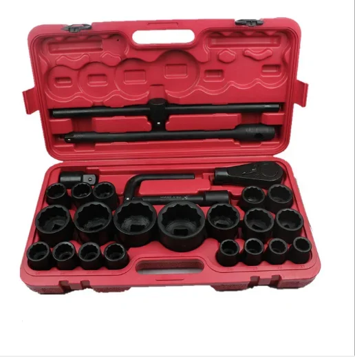 3/4''-1'' DR 26pcs Box Socket Auto Repair Tools Impact Socket Set Heavy Duty