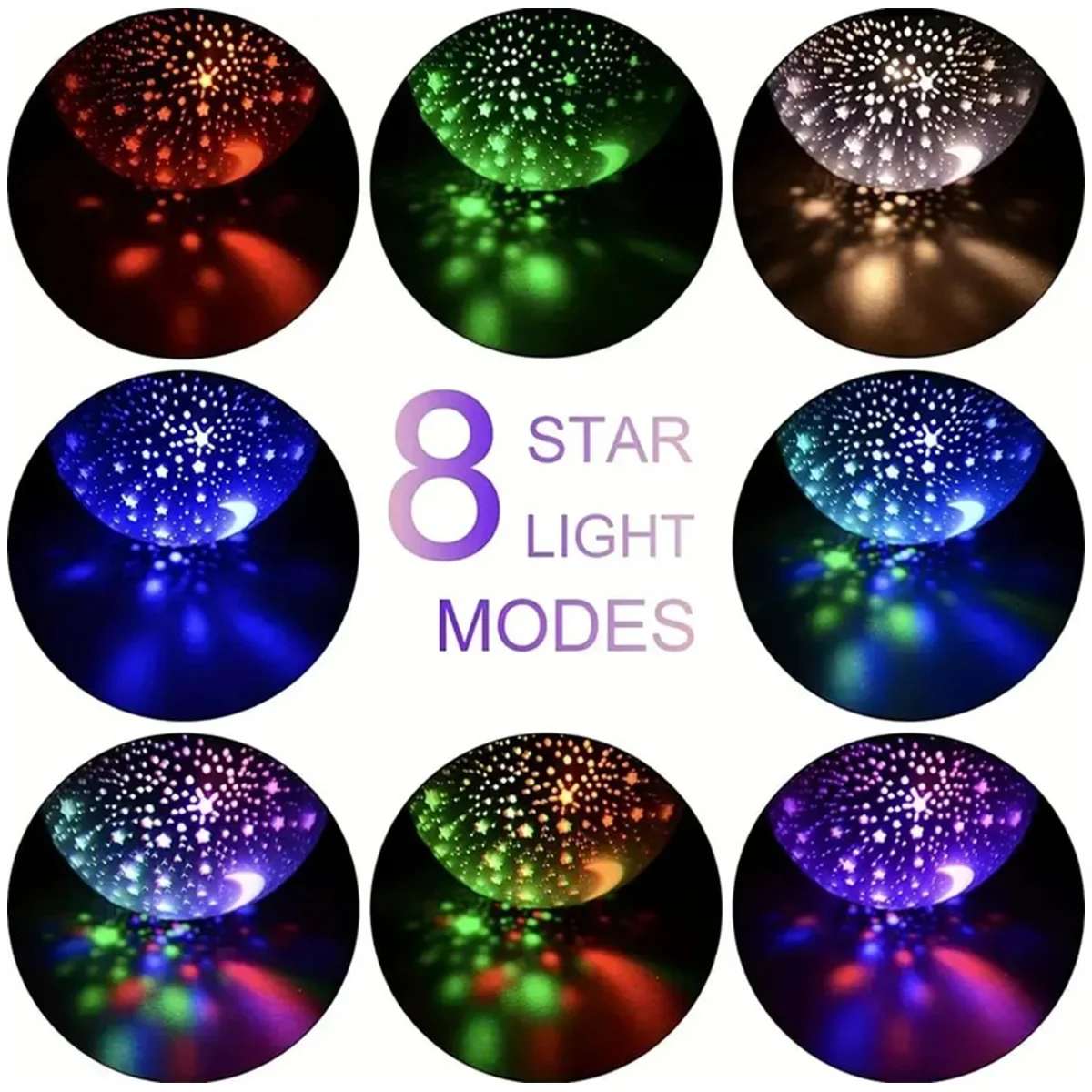 Girando LED Bedside Lamp for Children, Projetor Starry Sky, Quarto Star Night Lights, Nursery Moon Galaxy Lamp, Presentes