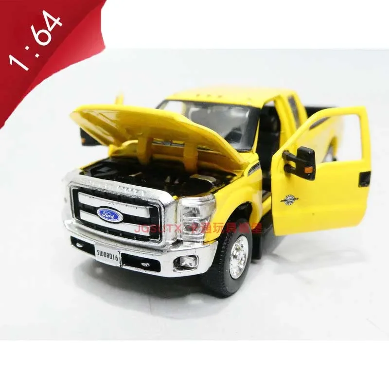 

BM Diecast Alloy 1:64 2016 FORD F-250 F250 Yellow Pickup Truck Model Open Door Display Ornament Adult Collection