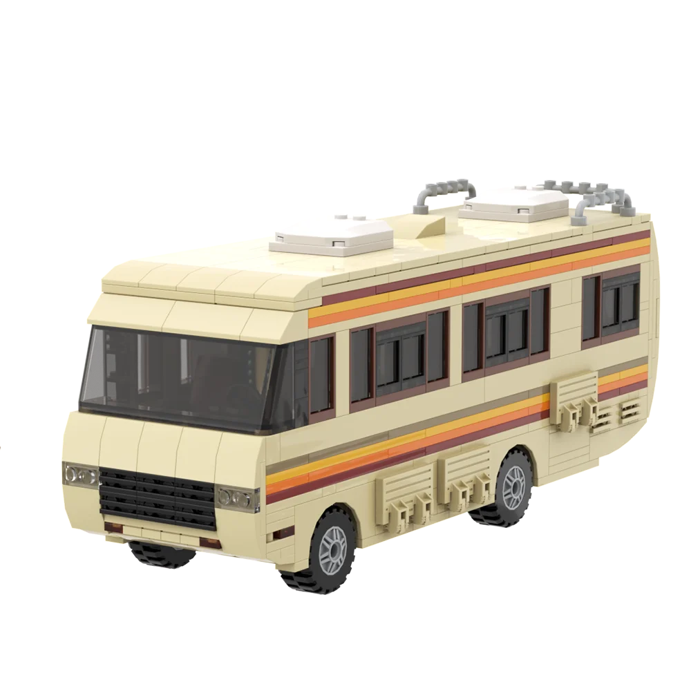 MOC Breaking Bad RV Model Building Blocks Laboratory Cooking Travel RV City Bus Assembled Brick Toy Children's Christmas Gift