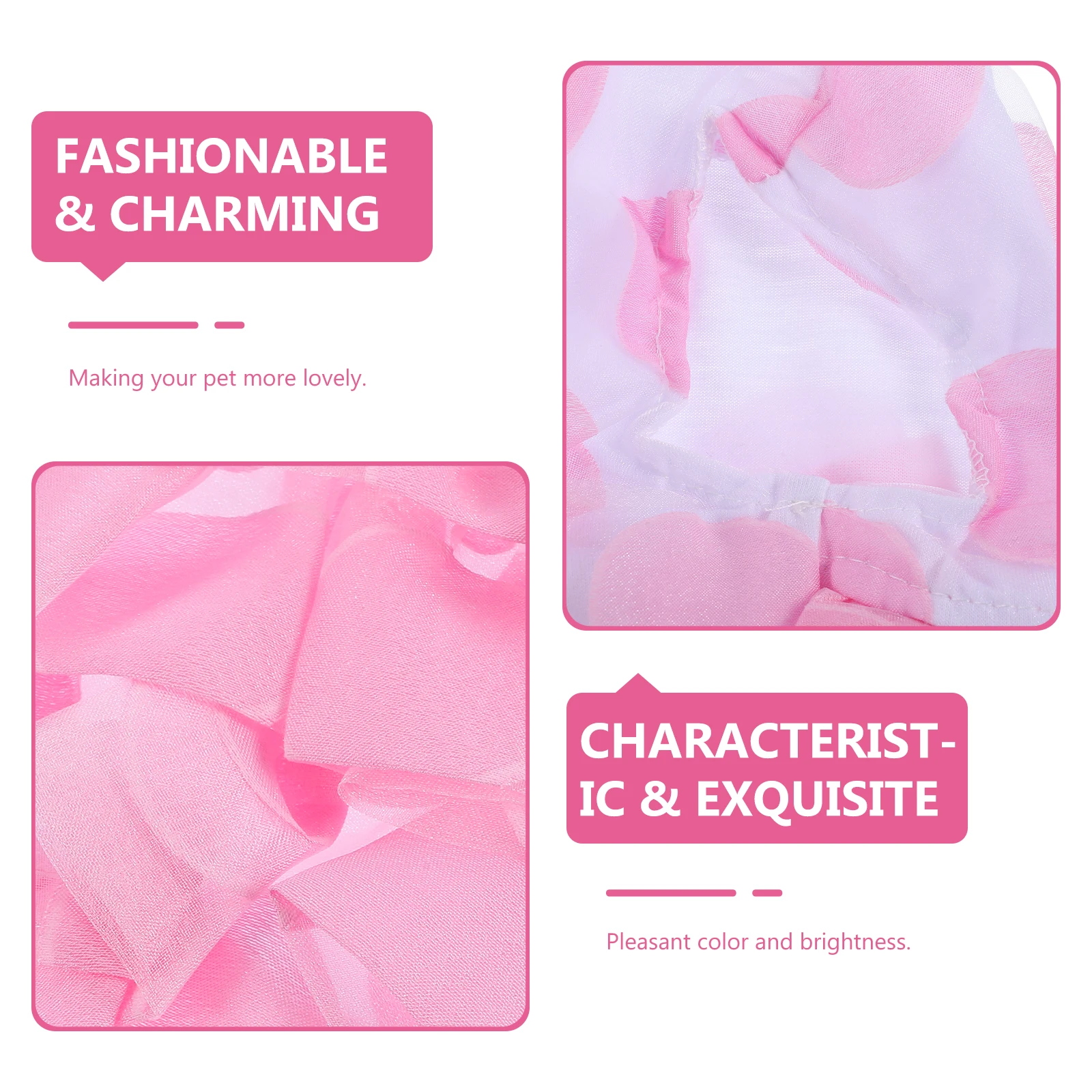 

Pet Dog Bowknot Tutu Dress Pink-M Fashionable Charming Perfect for Special Occasions Walking Jogging