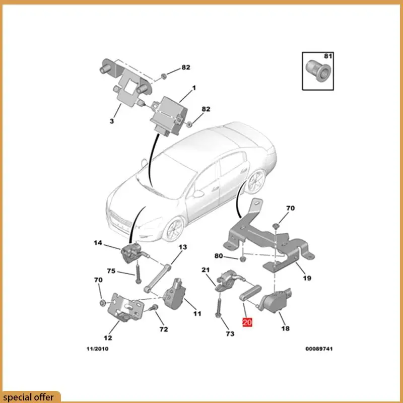 A68Z 2X Collegamento per auto di alta qualità 527381 per 407 Citroen C6