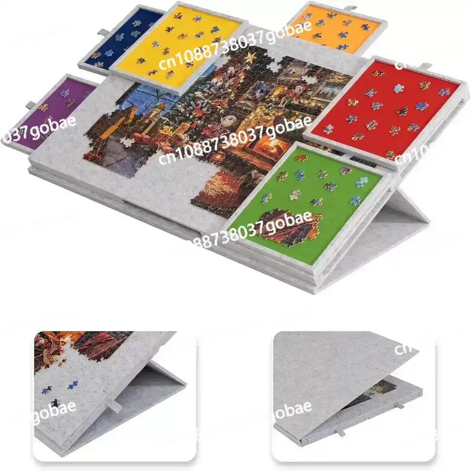 Folding felt puzzle board Portable storage puzzle table 2000 pieces puzzle sorting board Drawer type sorting table