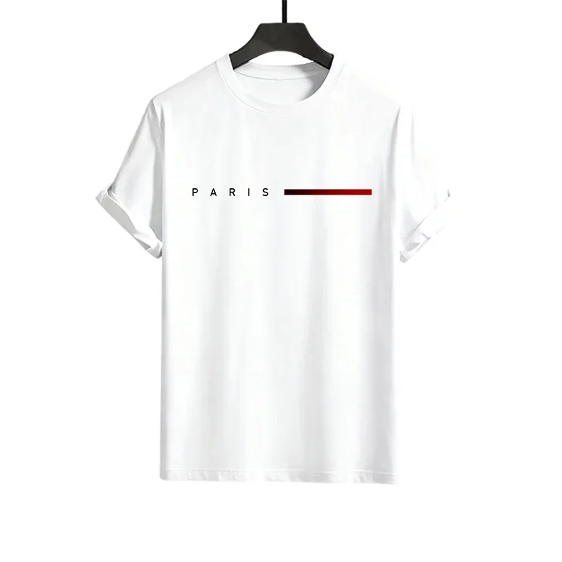 Zomer Heren Trainingspak Ronde Hals T-shirt en Sportshorts Heren Thuis Outdoor Comfort Casual Outfit Parijs Print T-shirts Co-ords