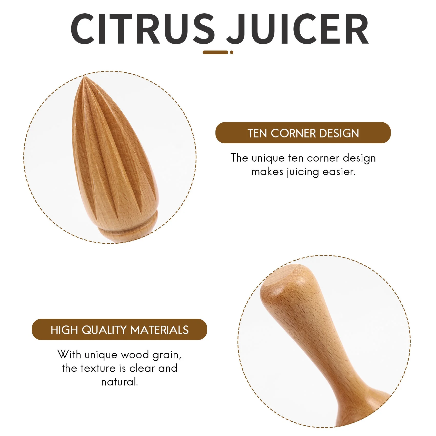 1 Stuks Houten Citroenpers Mini Juicer Fruit Sinaasappel Citrusvruchtensap Extractor Ruimer Nieuw Multifunctioneel Keukengereedschap