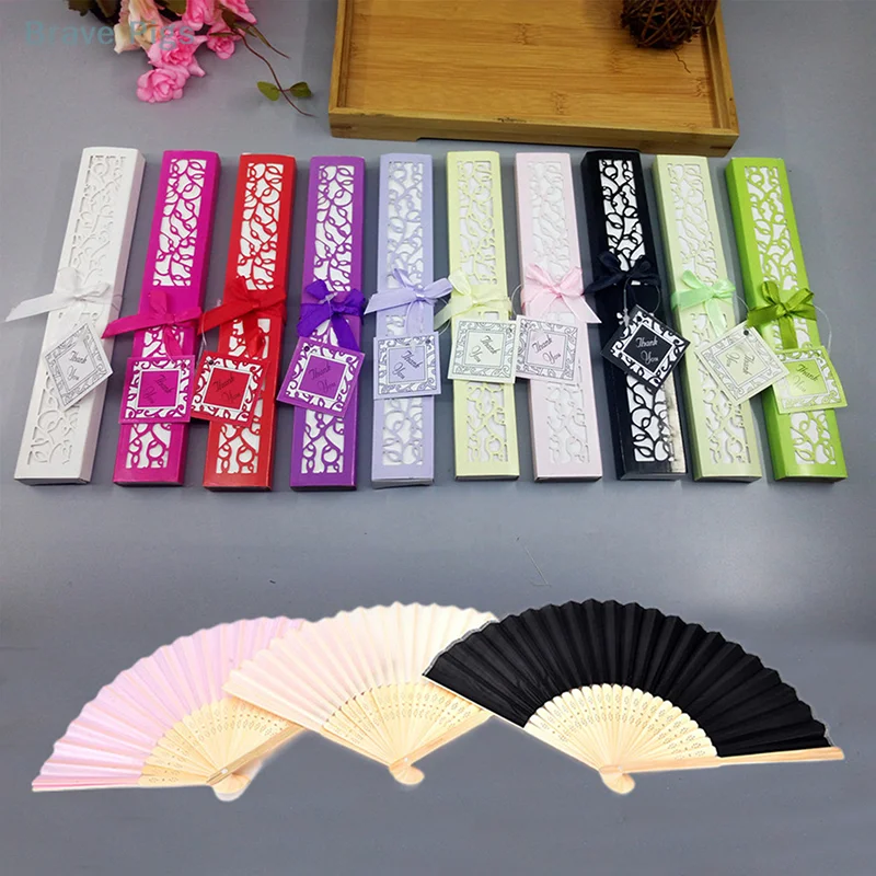 Bamboo Folding Silk Hand Fan Chinese Japanese Wedding Favors Guests Gifts Performance Props Home Decoration Ornaments